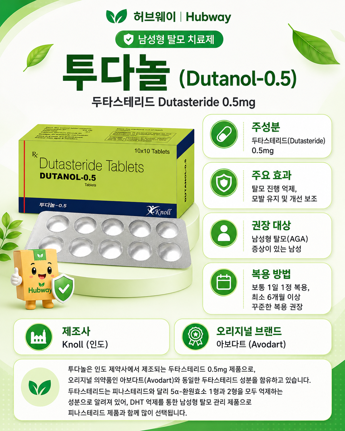 두타놀 0.5 (두타스테리드 dutasteride 0.5mg)